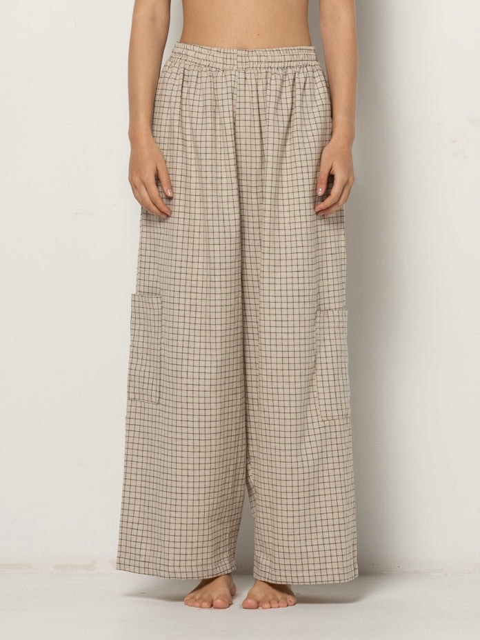 Rita Pants - Checkered Hemp Organic Cotton