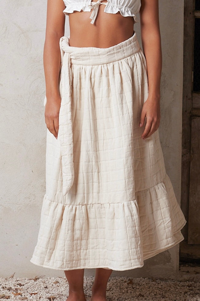 La Jupe Sauvage – Natural Quilted Cotton