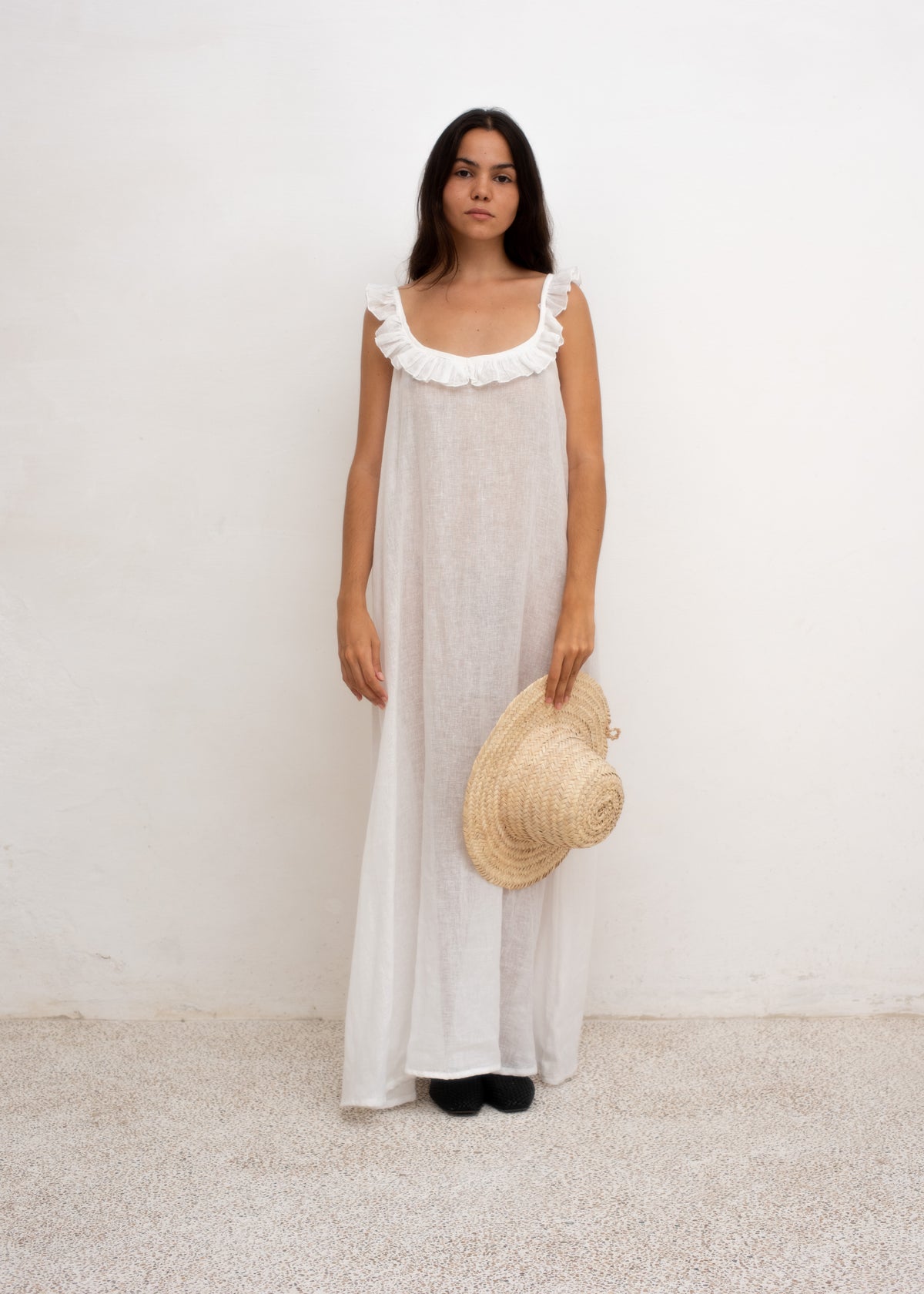 Alice Dress — White Linen
