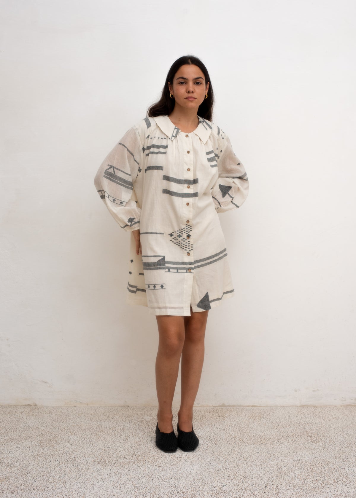 Oversized Abstract Sleeve Dress — Organic Cotton