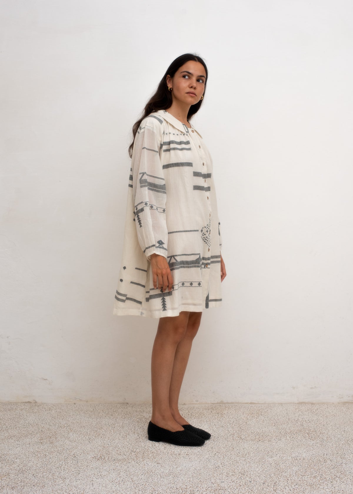 Oversized Abstract Sleeve Dress — Organic Cotton