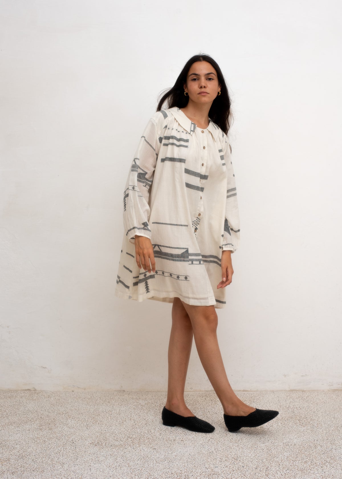 Oversized Abstract Sleeve Dress — Organic Cotton
