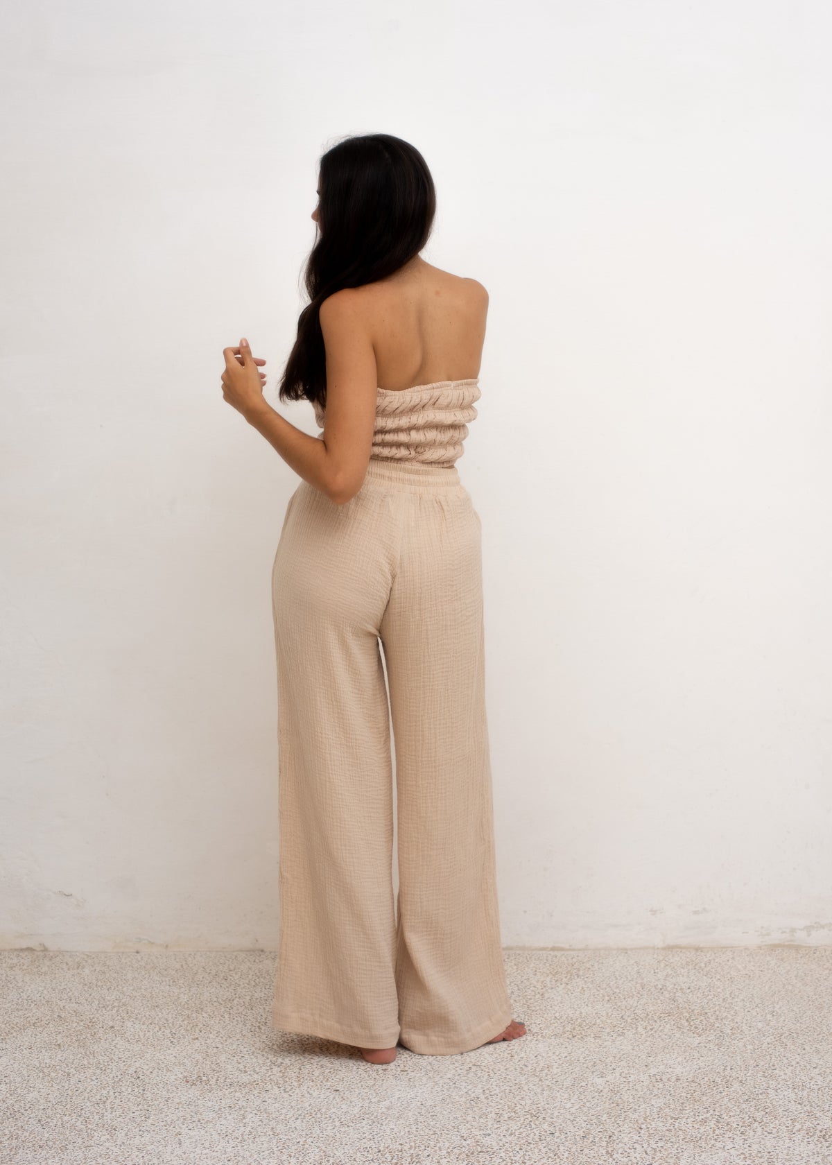 Lea Pants — Brown Cotton Gauze