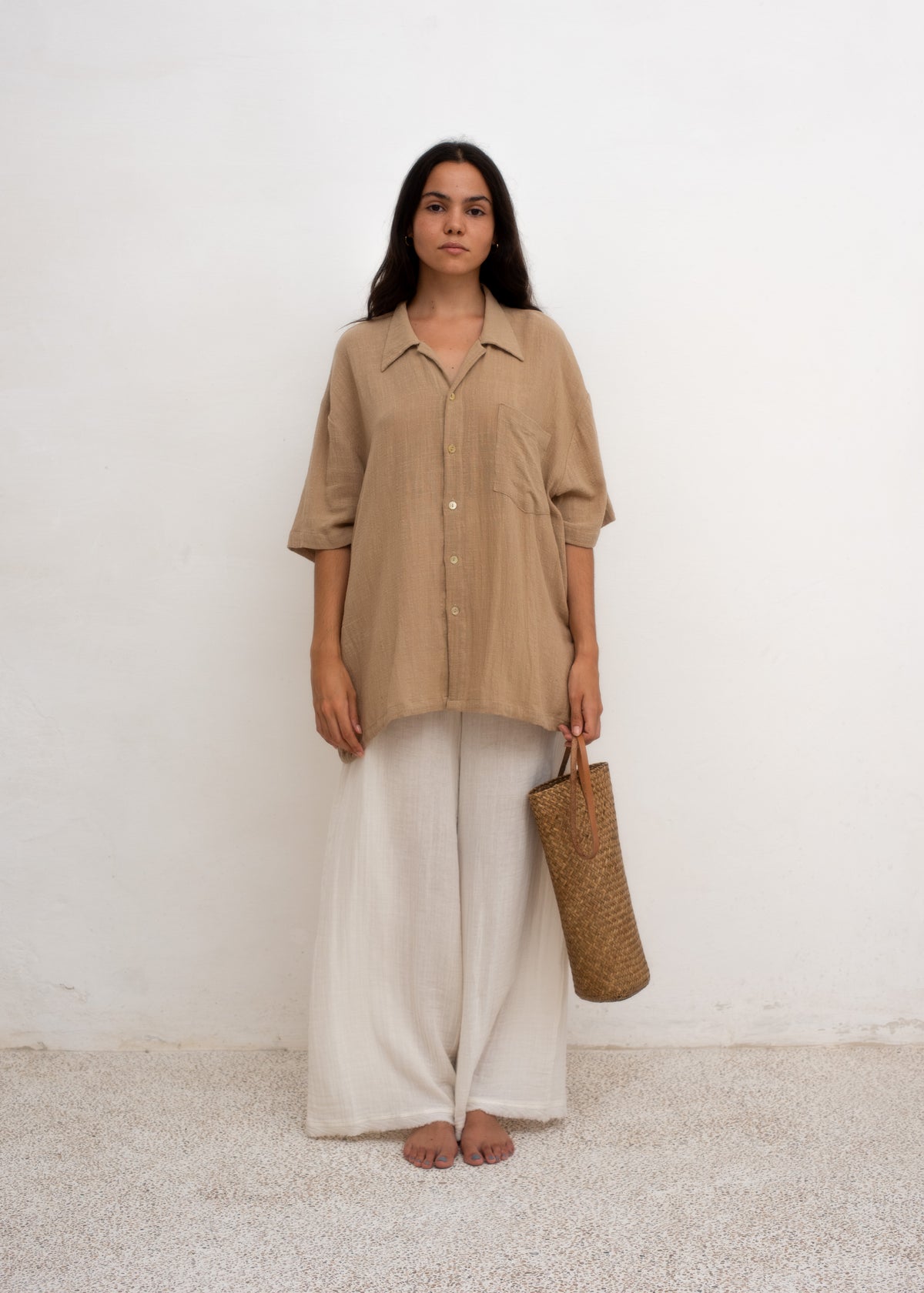 Okina Shirt — French Beige Cotton