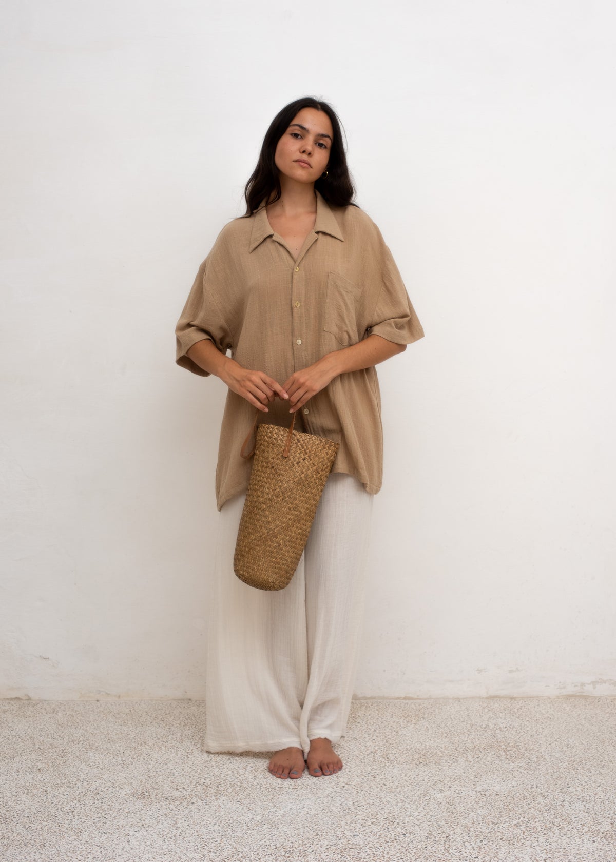 Okina Shirt — French Beige Cotton