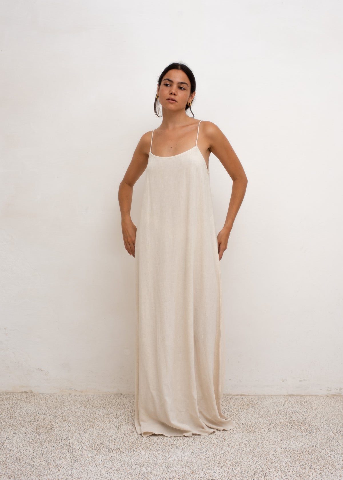 Tessa Dress — Oat Linen Cotton