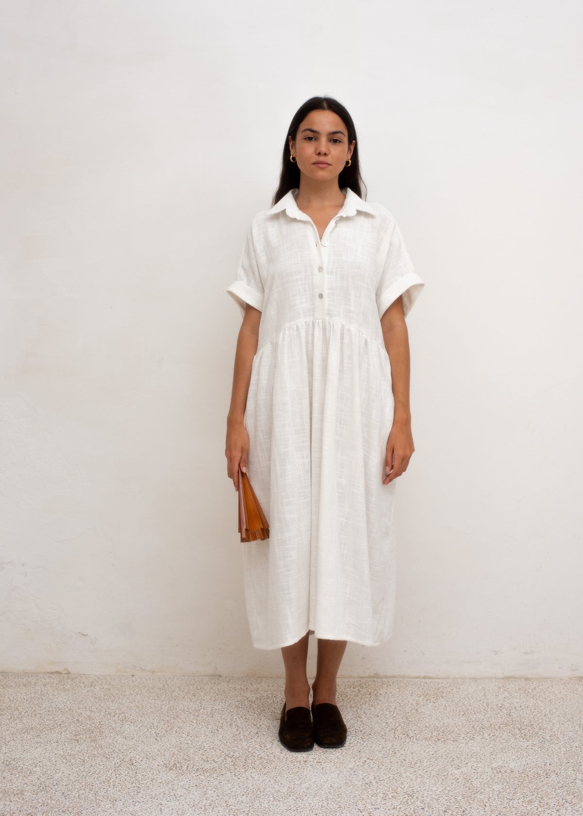 Gabrielle Dress — White Cotton