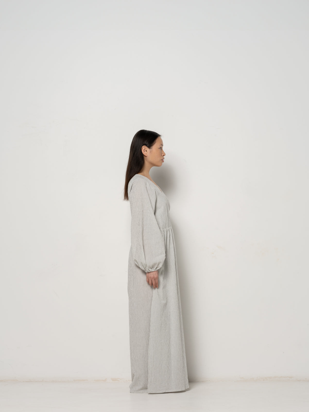 Amadea Wrap Longsleeve Dress - Striped Hemp Organic Cotton