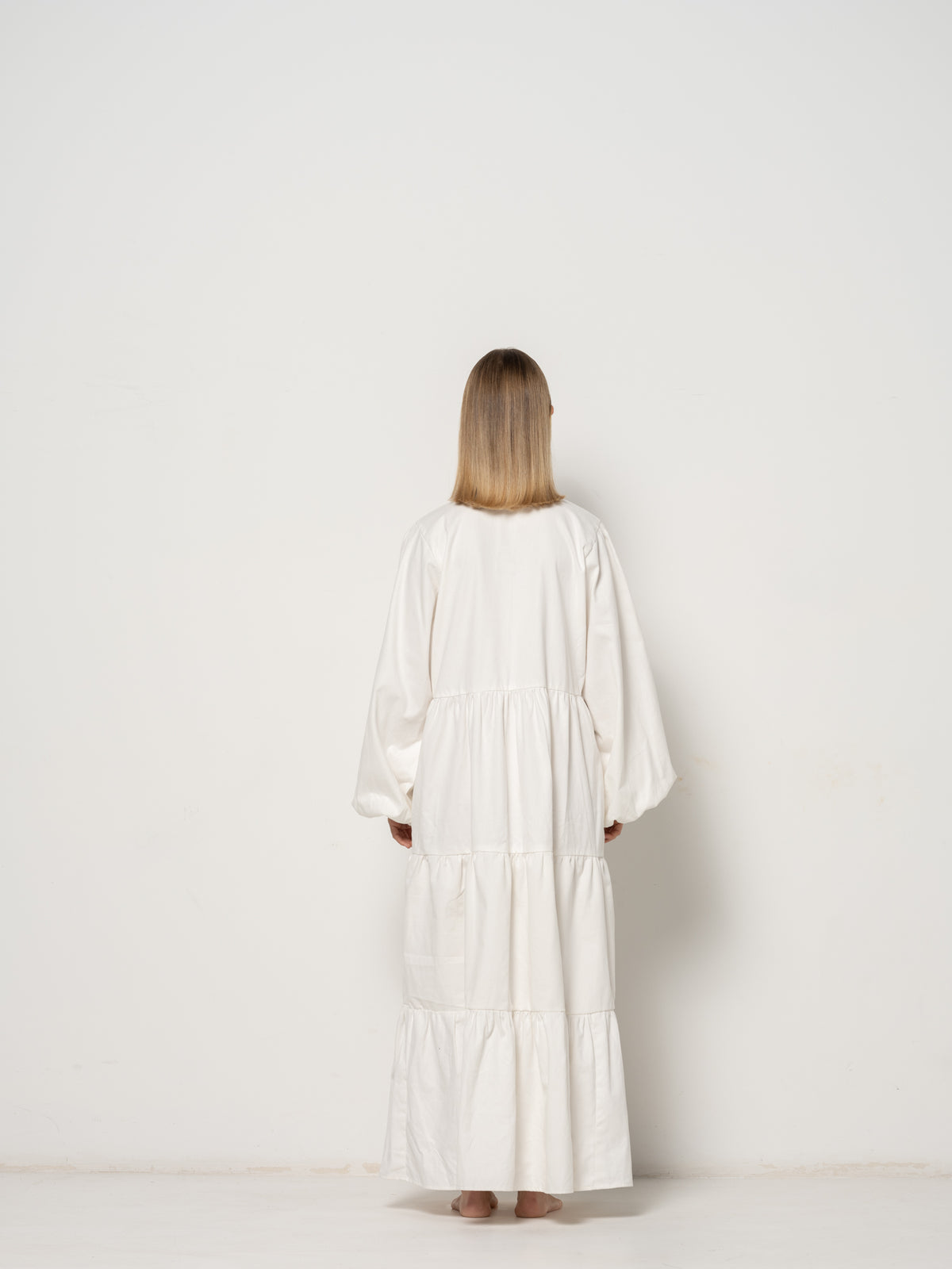 Freja Longsleeve Dress - Natural Twill Cotton