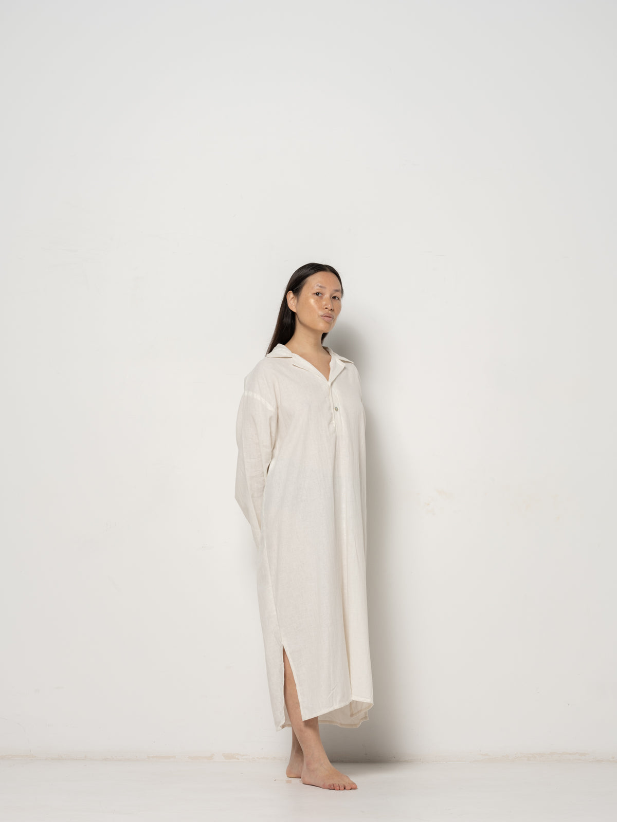 Greta Longsleeve Dress - Natural Dye Hemp Organic Cotton