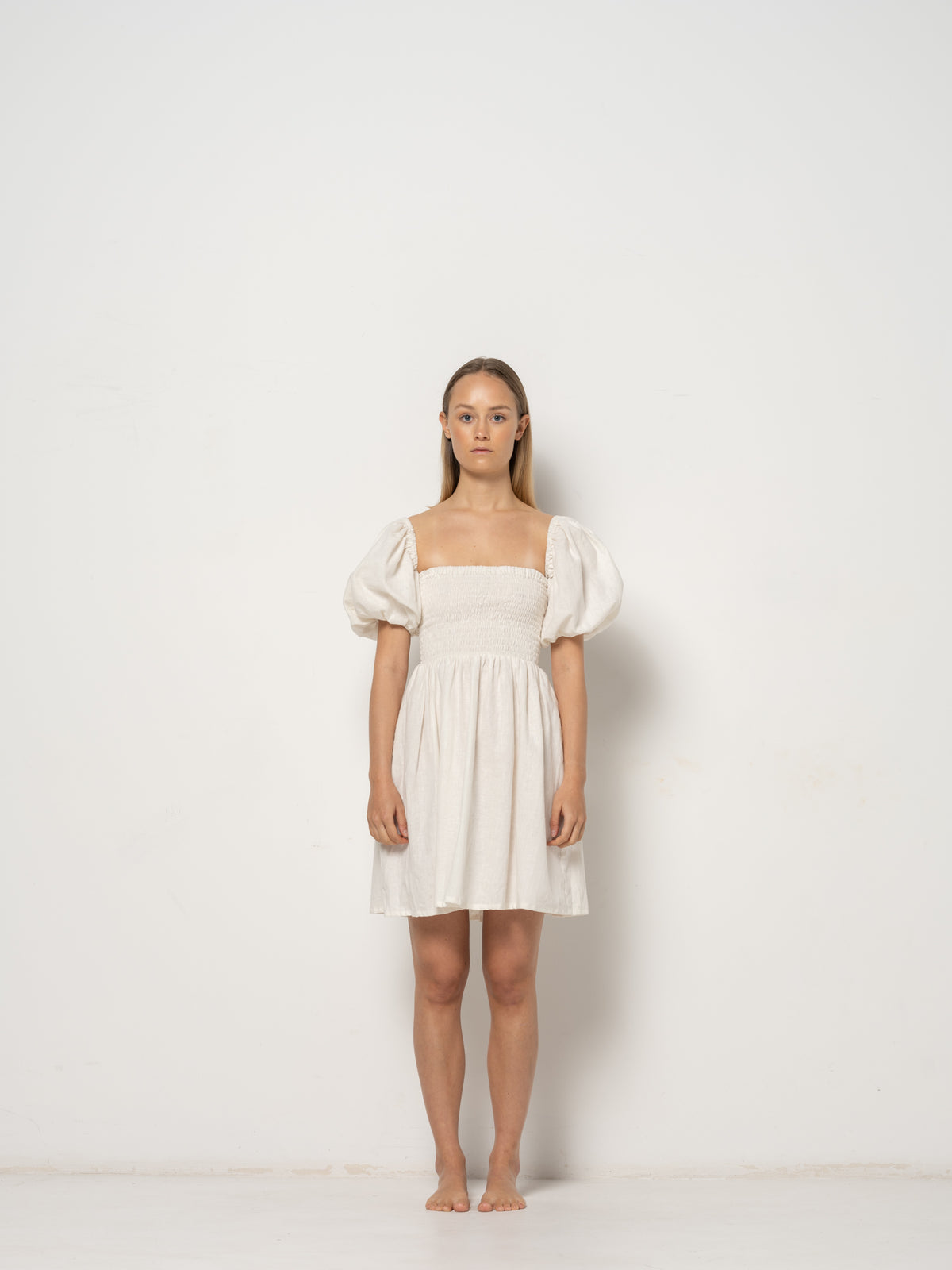 Maja Puff Sleeve Dress - Natural Dye Hemp Organic Cotton