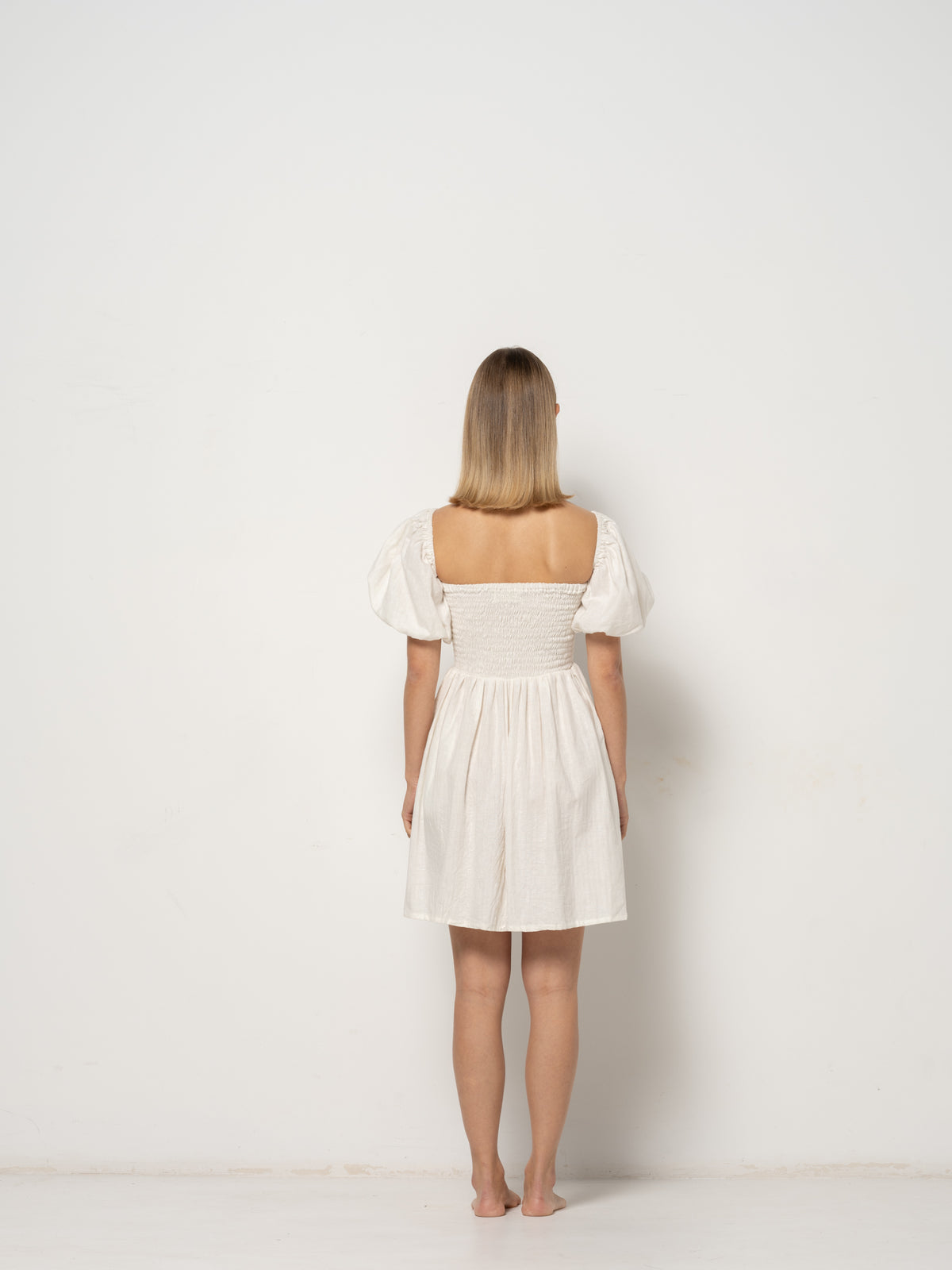 Maja Puff Sleeve Dress - Natural Dye Hemp Organic Cotton