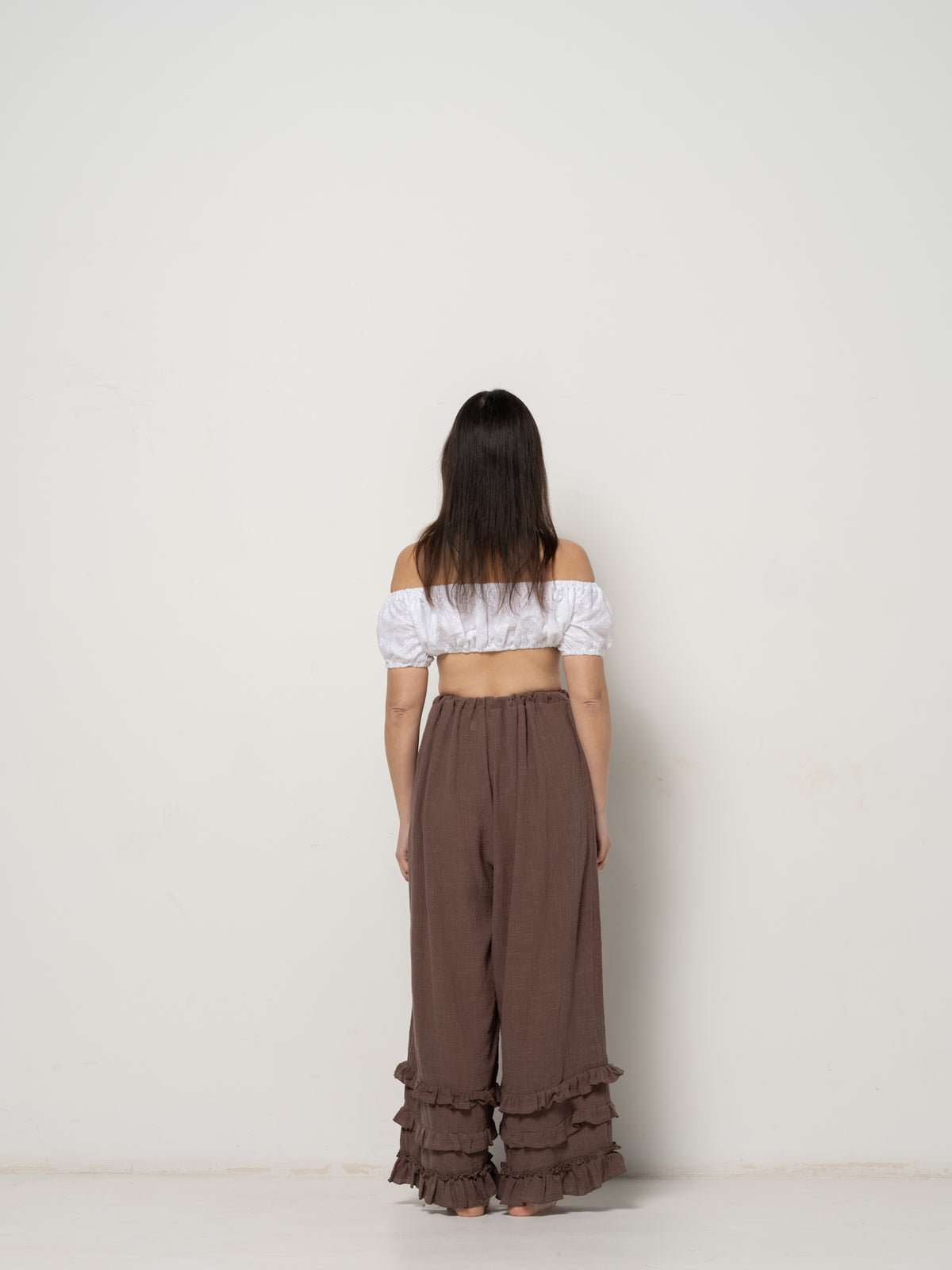 Anka Pants - Deep Brown Cotton Muslin