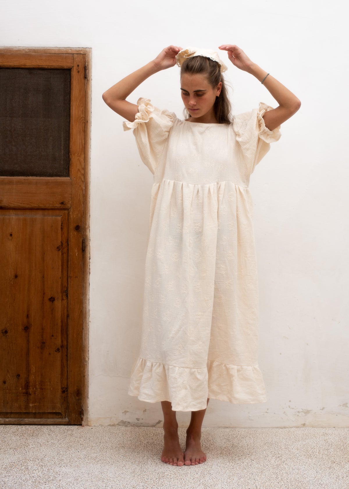 Cézanne Dress — Flower Gauze Embroidery
